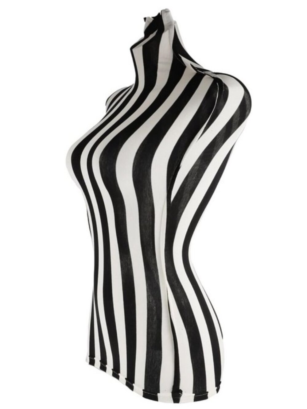 Black and White stripe Female Mannequin Cloth Cover - Picture 4 of 12